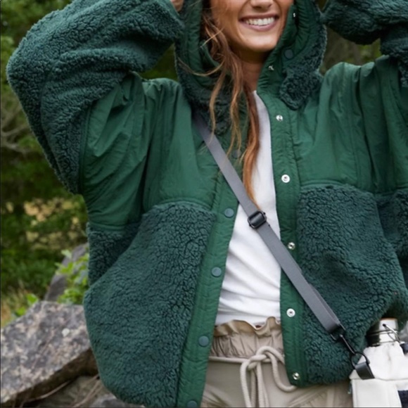 Free People Jackets & Blazers - NWT Free People Adventure Awaits Fleece Jacket w/removable hood